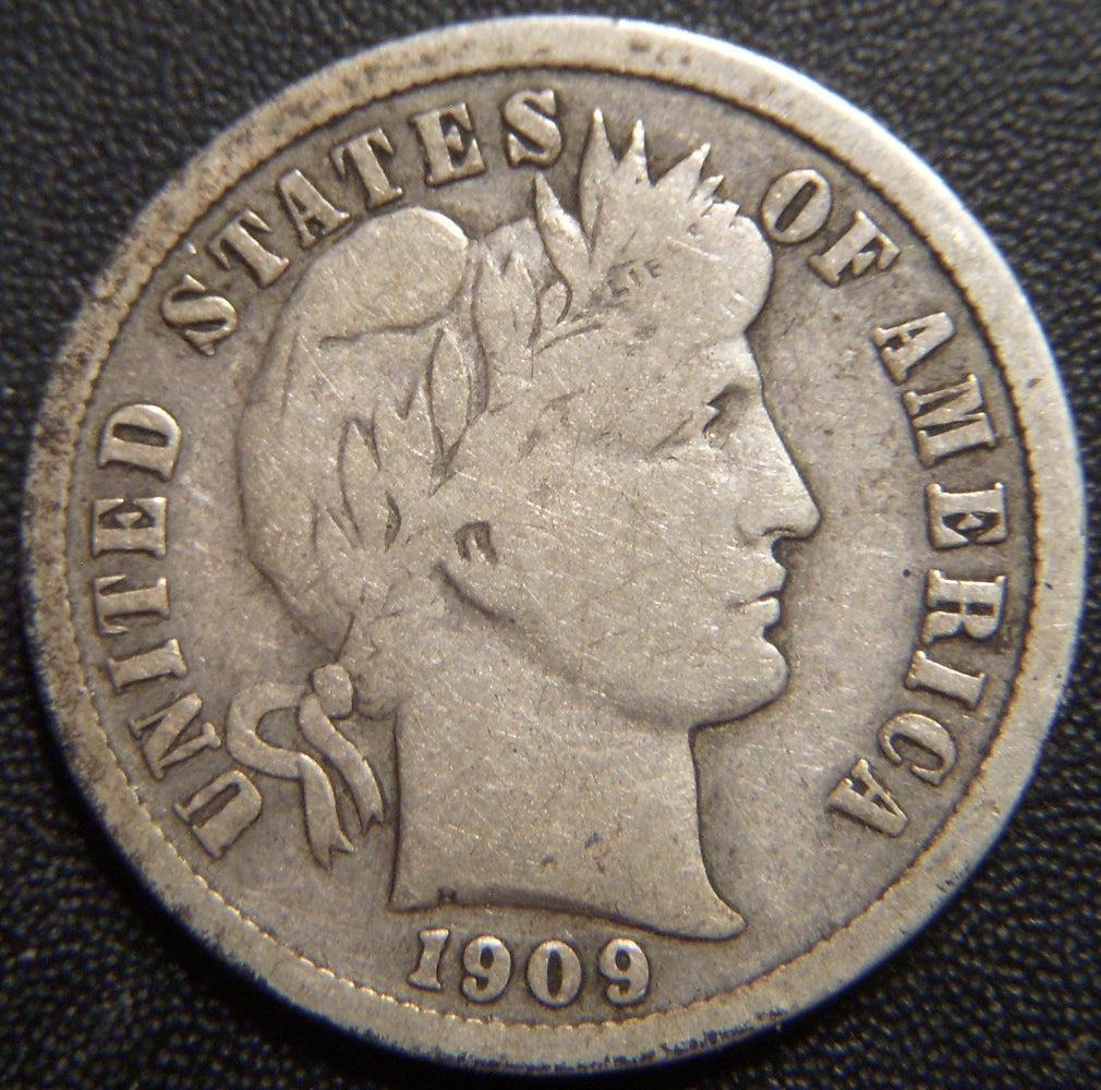 1909 Barber Dime - Very Good