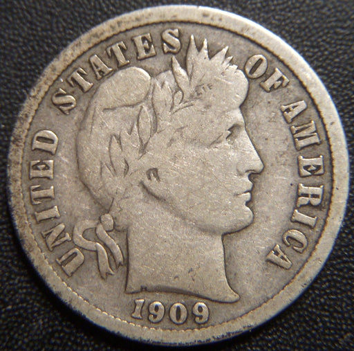 1909 Barber Dime - Very Good