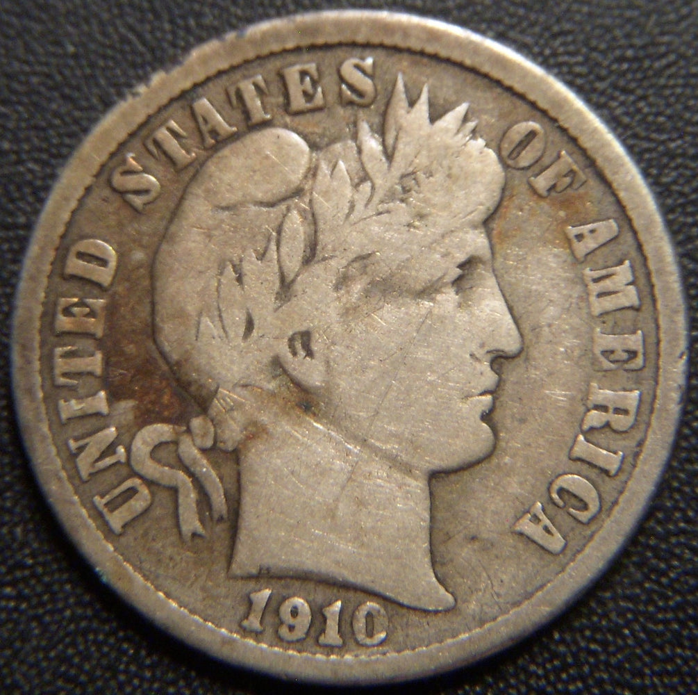 1910 Barber Dime - Very Good