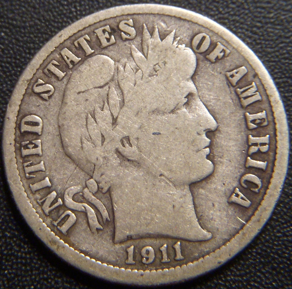 1911-S Barber Dime - Very Good