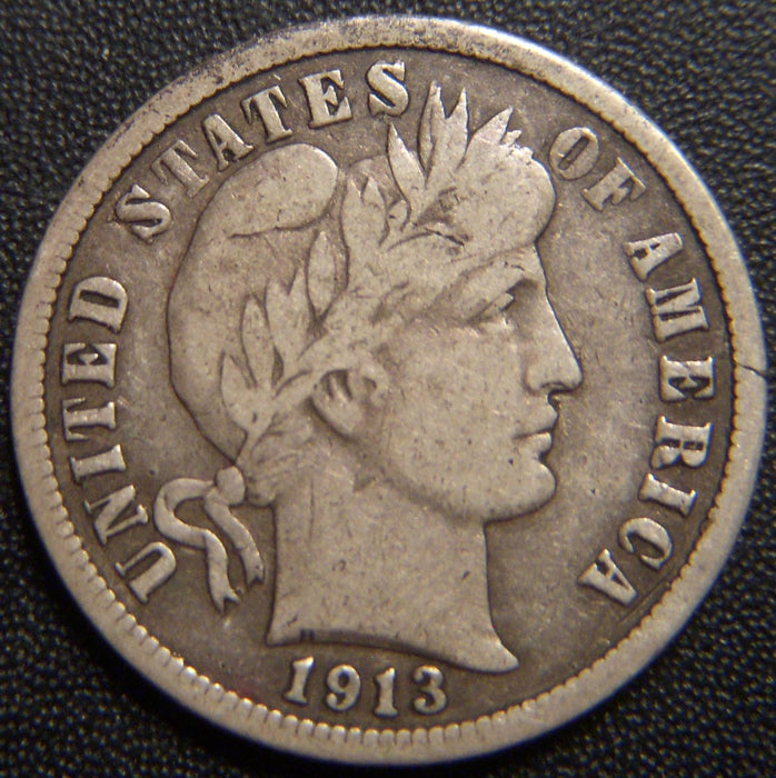 1913-S Barber Dime - Very Good
