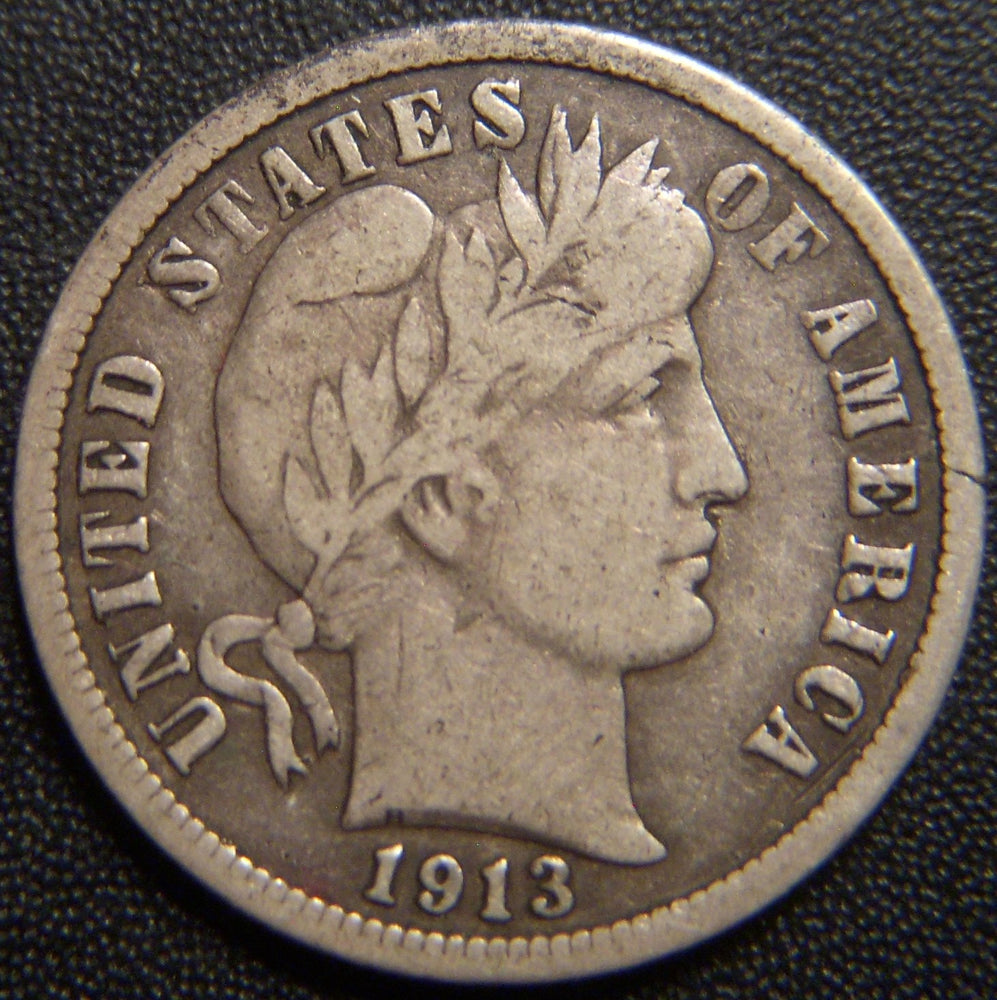 1913-S Barber Dime - Very Good