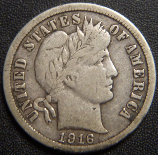 1916 Barber Dime - Fine