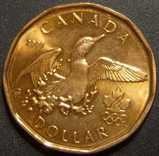 2008 Canadian $1 Splashing Loon Dollar - EF/AU