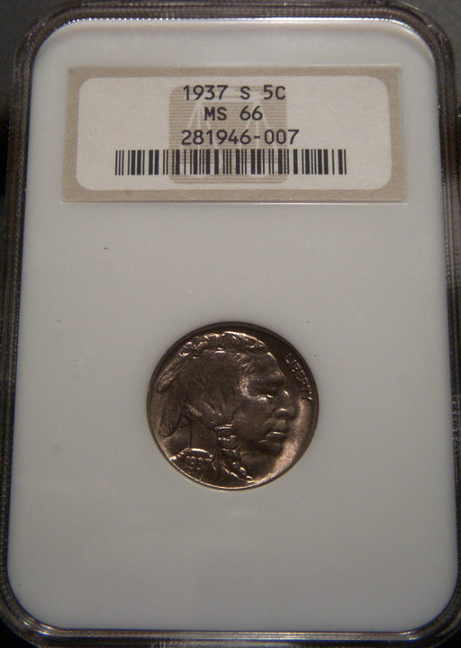 1937-S Buffalo Nickel - NGC MS 66