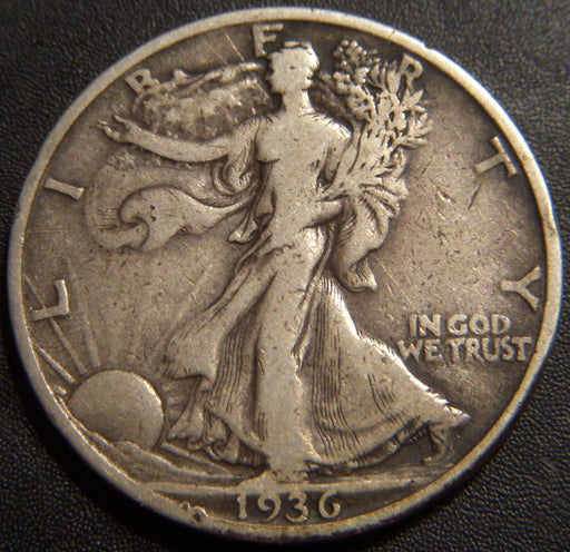 1936-S Walking Half Dollar - Fine