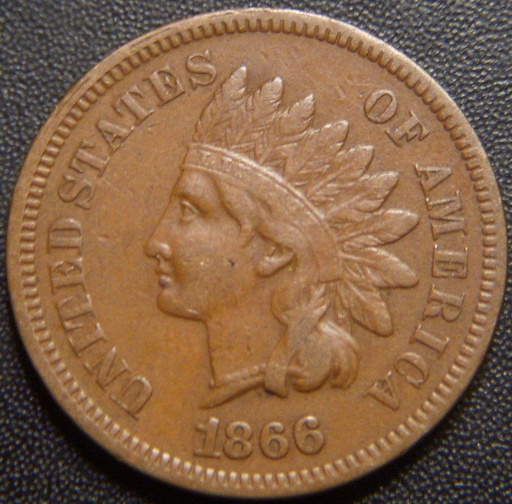 1866 Indian Head Cent - Fine