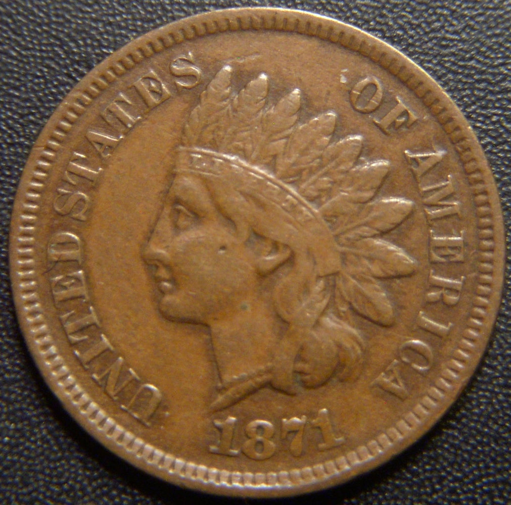 1871 Indian Head Cent - Very Fine