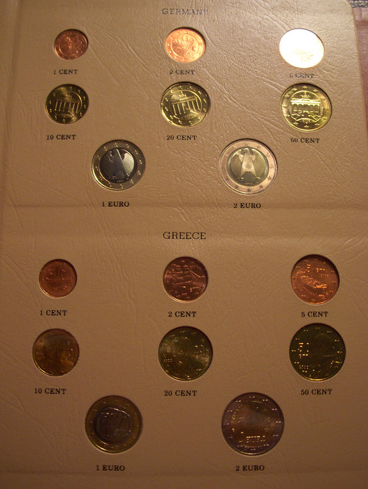 1999-2002 European Union Euro Set 12 Counties / 96 Coins