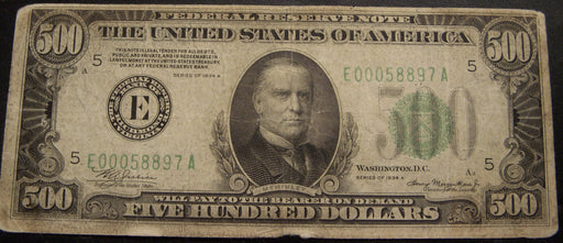 1934A (E) $500 Federal Reserve Bank Note - FR# 2202E