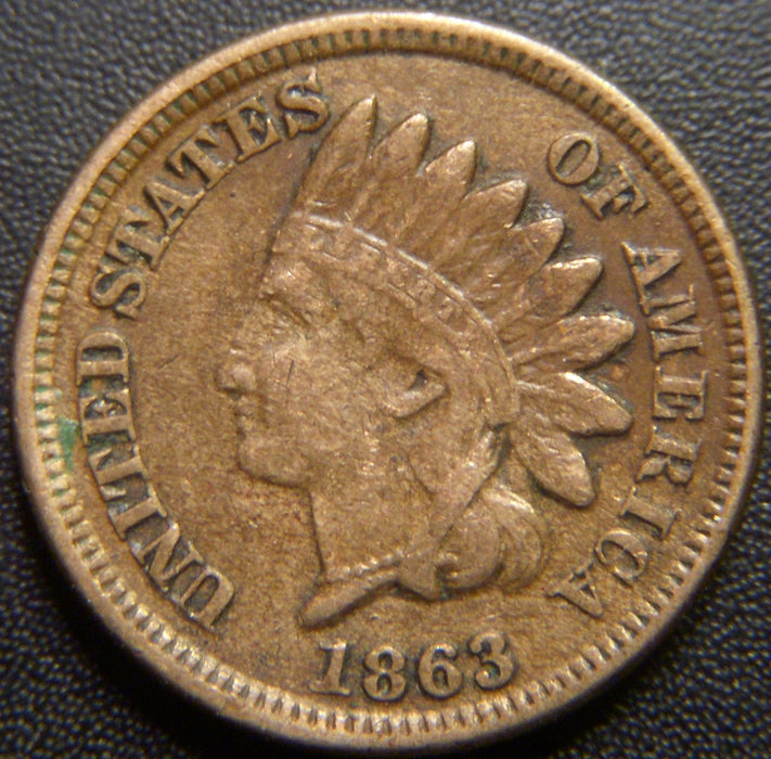 1863 Indian Head Cent - Fine