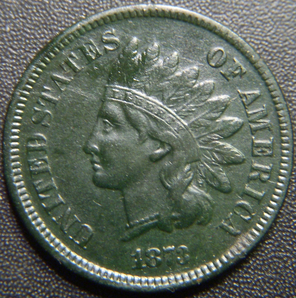 1873 Indian Head Cent - Open 3 Very Fine