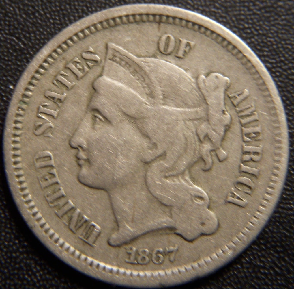 1867 Three Cent Piece - Fine