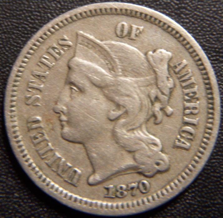 1870 Three Cent Piece - Fine