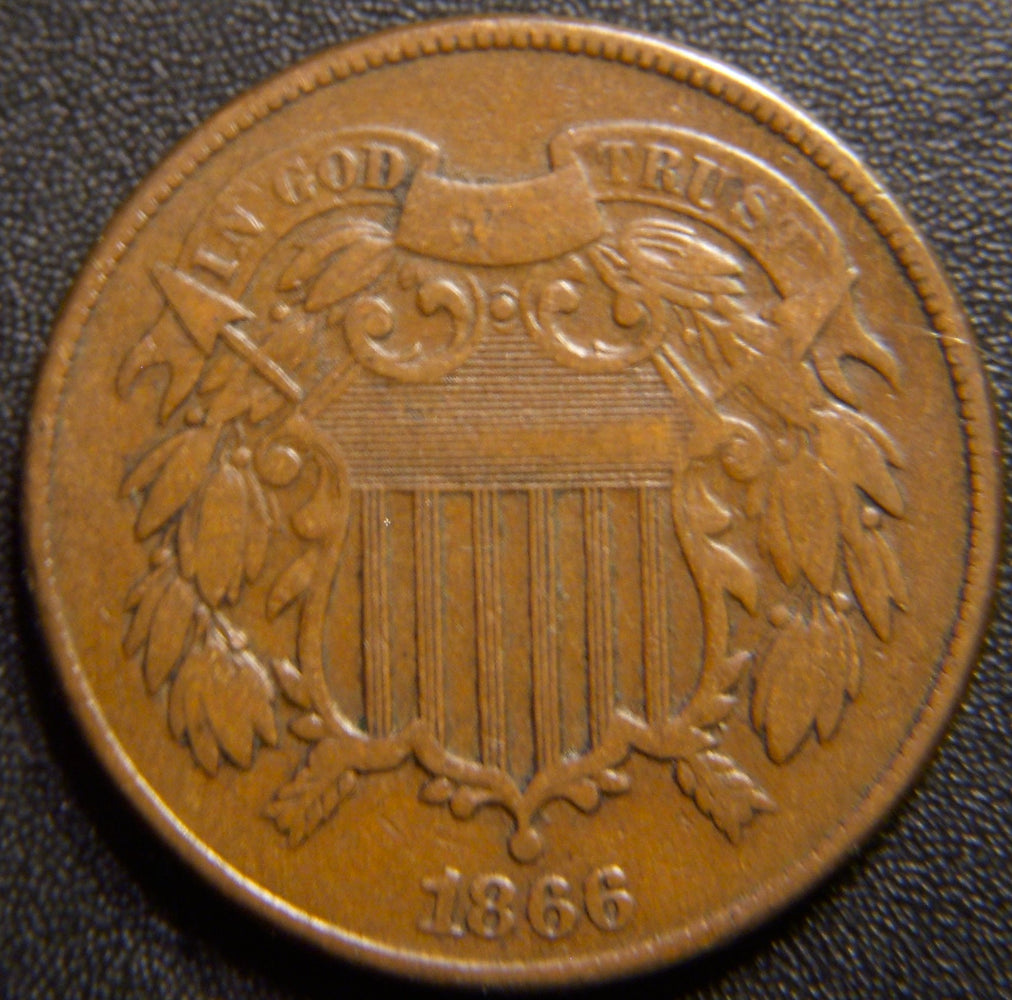 1866 Two Cent Piece - Very Good