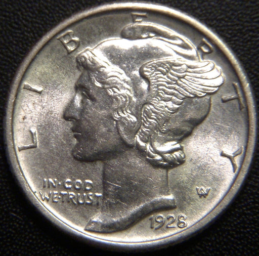 1928 Mercury Dime - AU