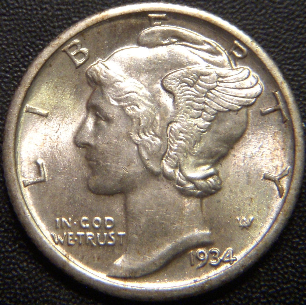 1934 Mercury Dime - AU