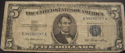 1953 $5 Silver Certificate - FR# 1655