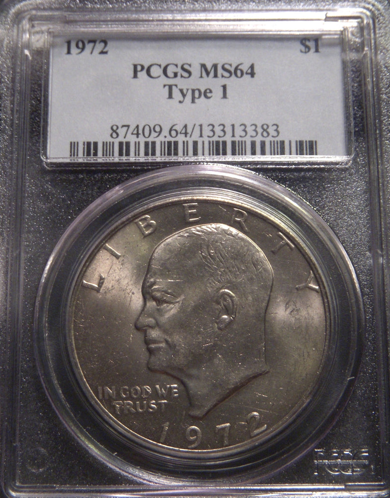 1972 Eisenhower Dollar - PCGS MS 64 Type 1