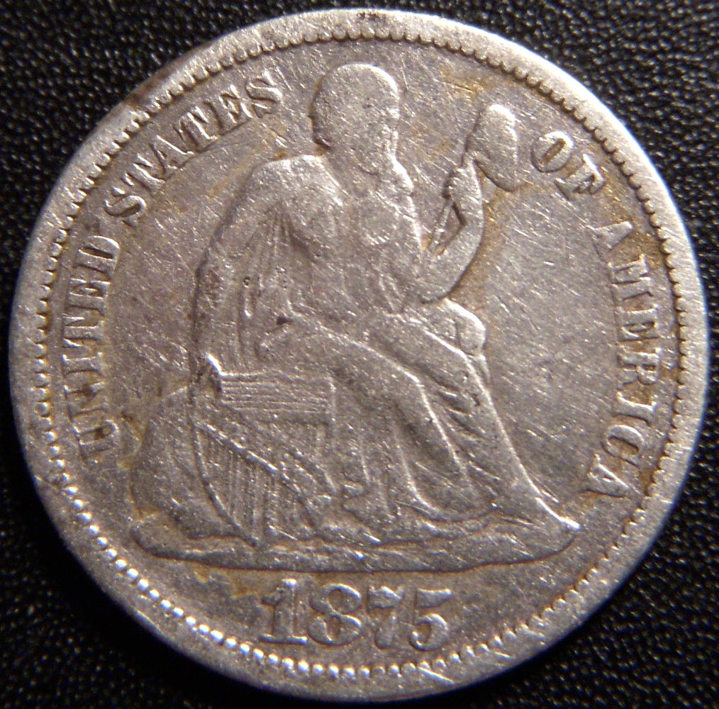 1875 Seated Dime - Fine