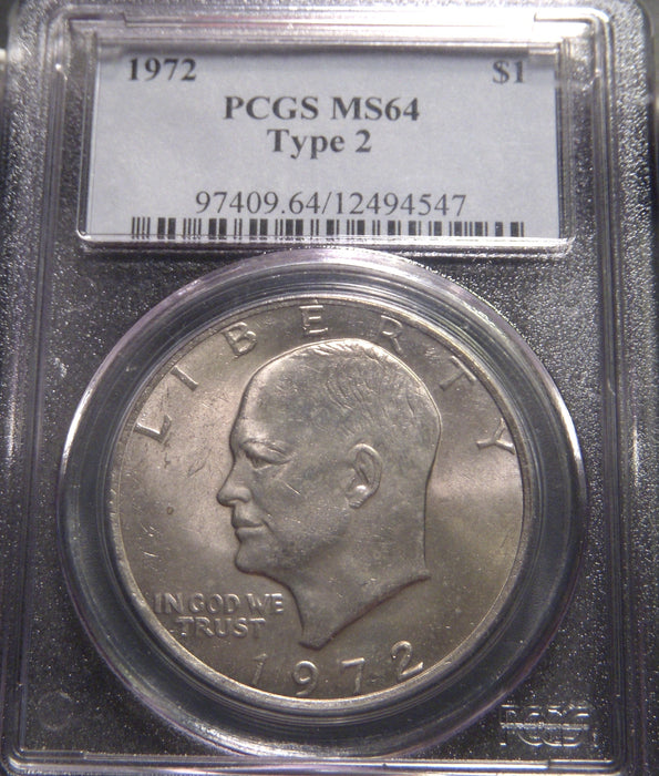 1972 Eisenhower Dollar - PCGS MS 64 Type 2