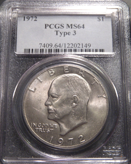 1972 Eisenhower Dollar - PCGS MS 64 Type 3