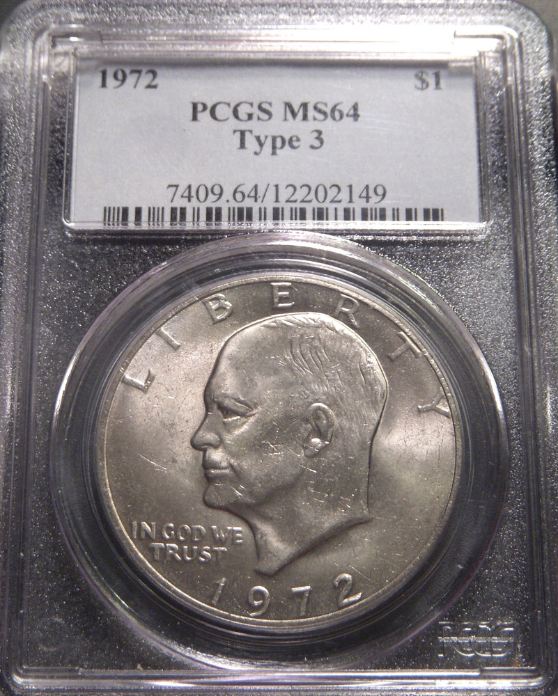 1972 Eisenhower Dollar - PCGS MS 64 Type 3