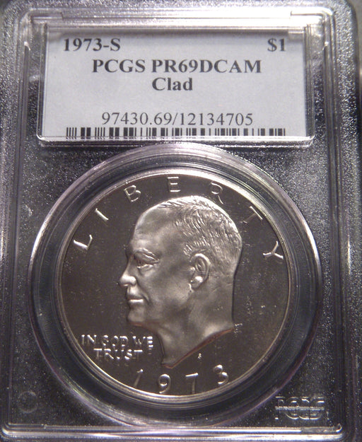 1973-S Eisenhower Dollar - PCGS PR69DCAM Clad