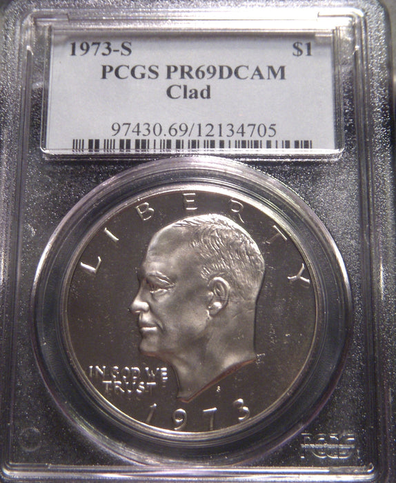 1973-S Eisenhower Dollar - PCGS PR69DCAM Clad