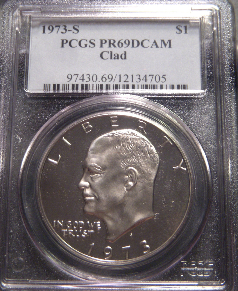 1973-S Eisenhower Dollar - PCGS PR69DCAM Clad