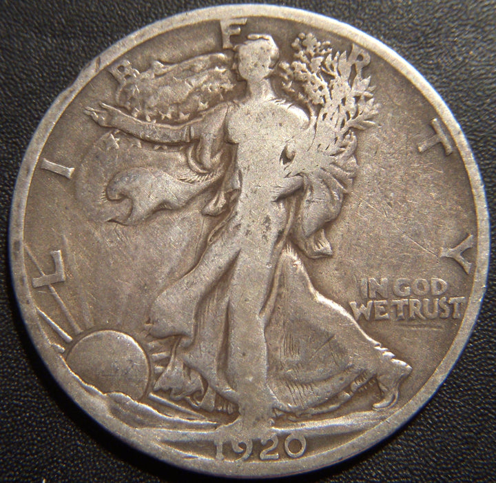 1920-D Walking Half Dollar - Very Good