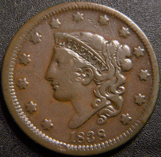 1838 Large Cent - Very Fine
