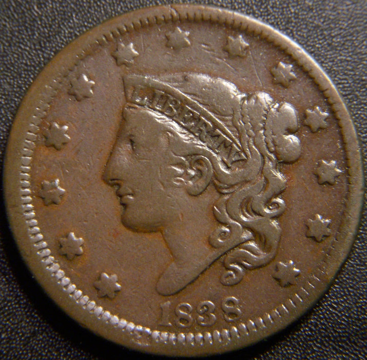 1838 Large Cent - Very Fine