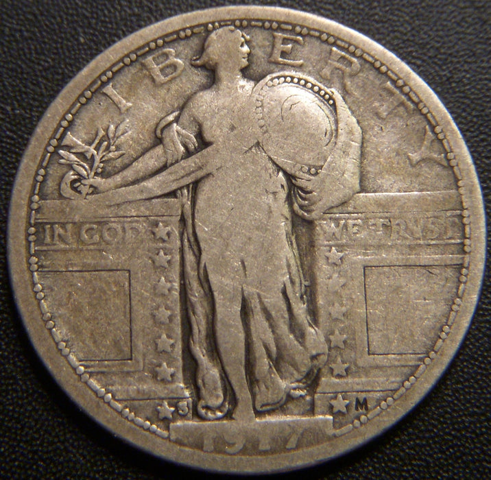 1917-S T1 Standing Quarter - Very Good