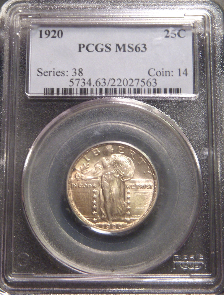 1920 Standing Quarter - PCGS MS63