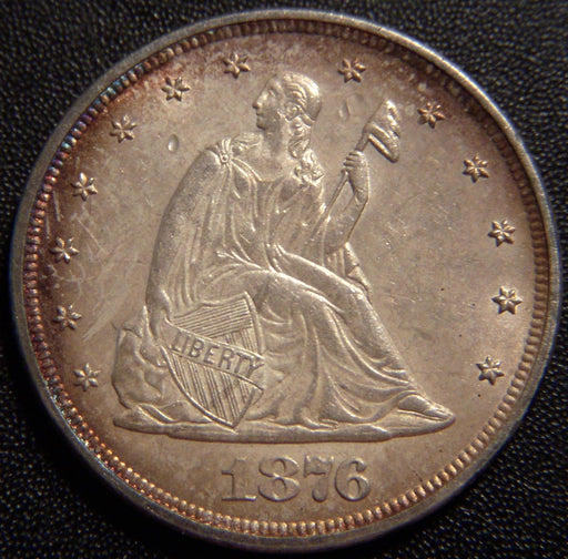 1876 Twenty Cent Piece - AU/Unc.