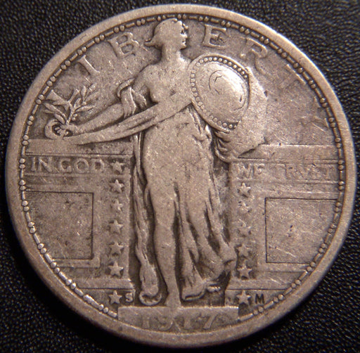 1917-S T1 Standing Quarter - Fine