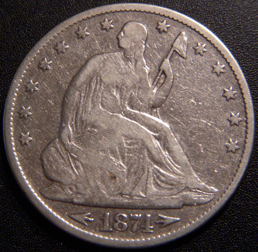 1874 Seated Half Dollar - Very Good