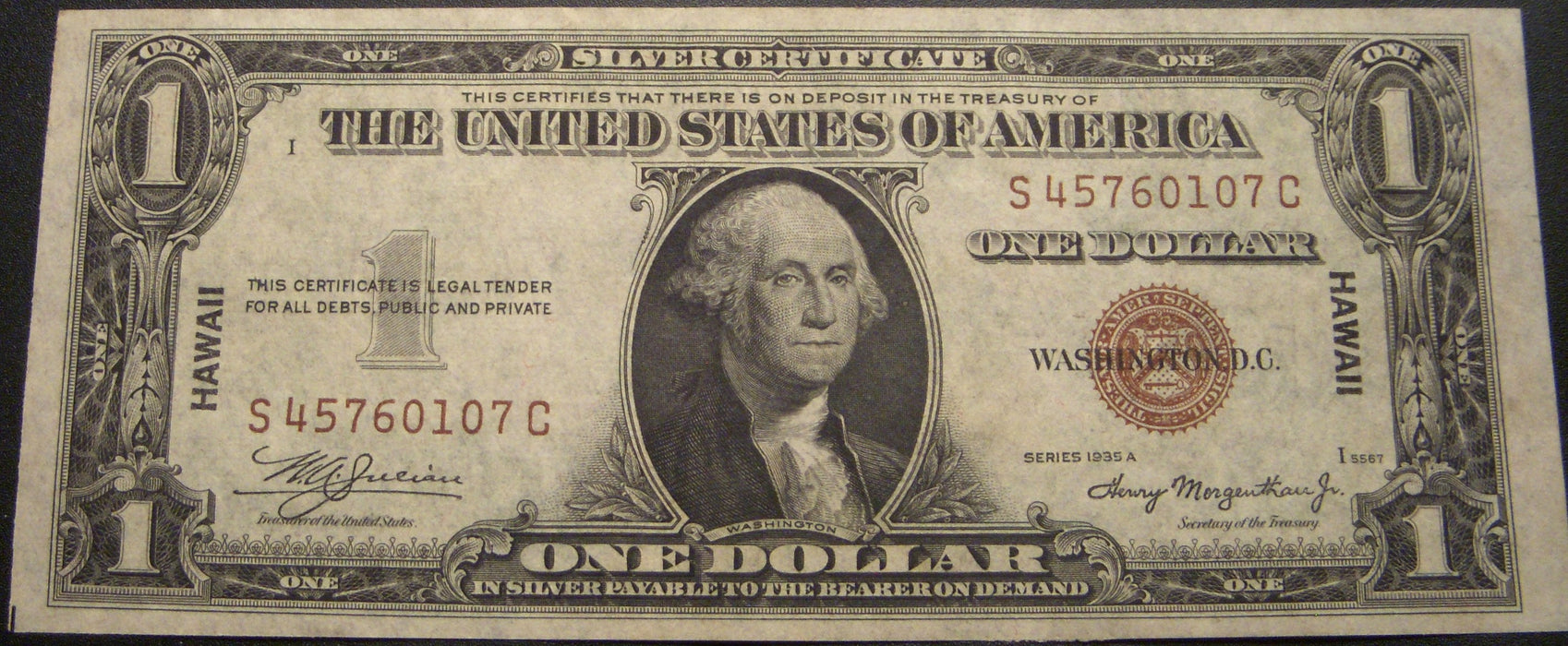 1935A Hawaii $1 Silver Certificate - FR# 2300