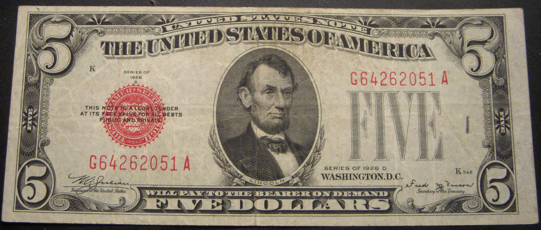 1928D $5 United States Note - FR# 1529