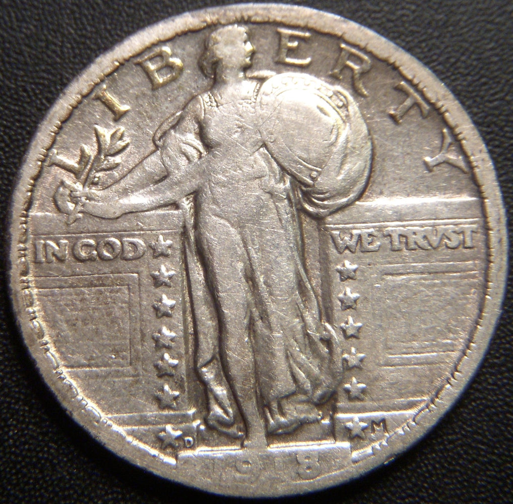 1918-D Standing Quarter - Very Fine