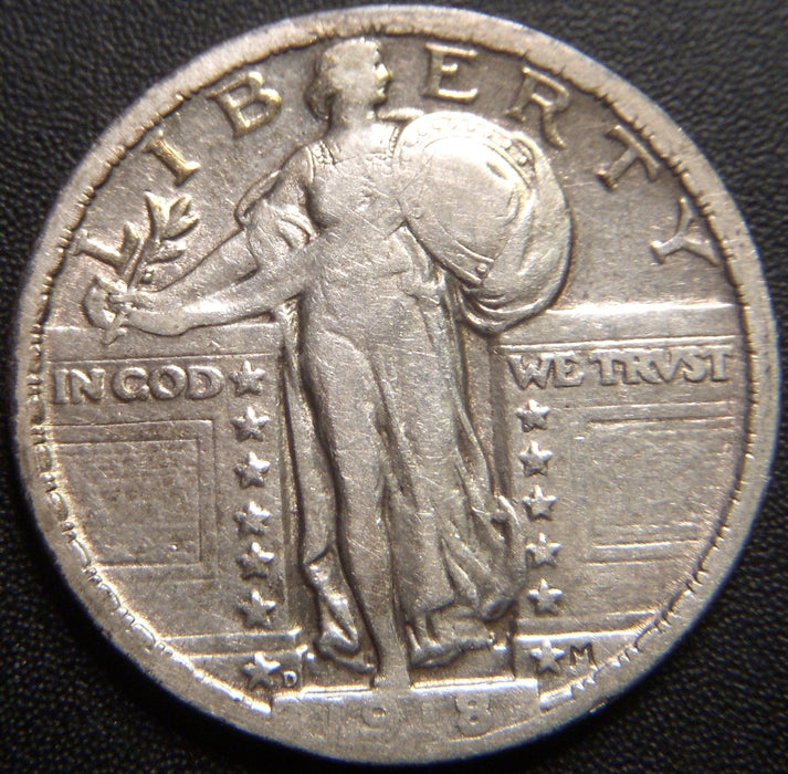 1918-D Standing Quarter - Very Fine