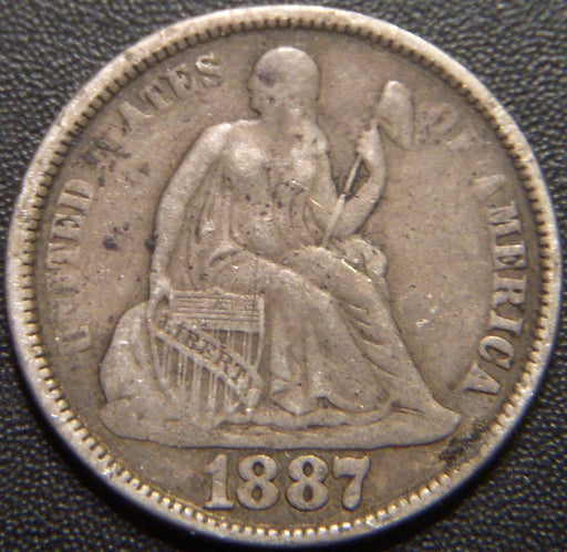 1887 Seated Dime Love Token PS/SP