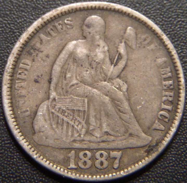 1887 Seated Dime Love Token PS/SP
