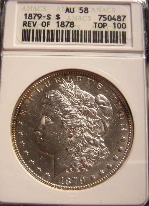 1879-S Morgan Dollar - Rev of 1878 ANACS AU 58