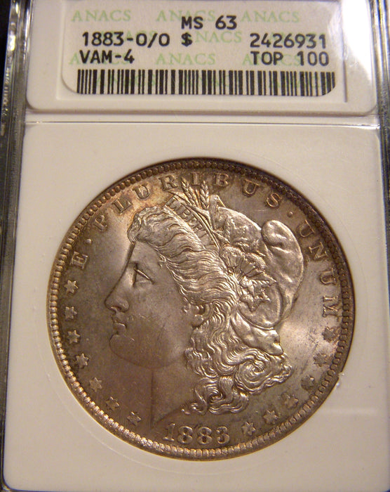 1883-O/O Morgan Dollar - ANACS MS 63 Vam-4