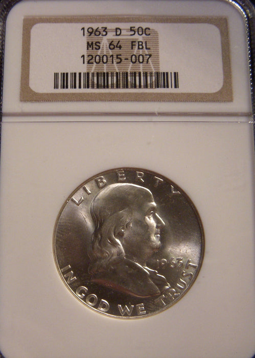 1963-D Franklin Half Dollar - NGC MS64FBL