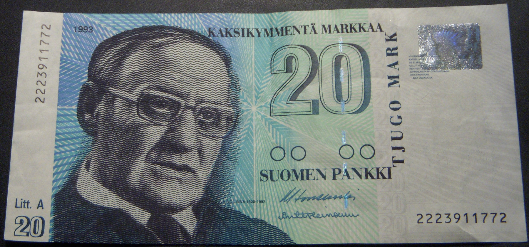 1993 20 Markkaa Note - Finland