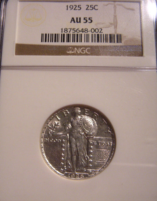 1925 Standing Quarter - NGC AU55