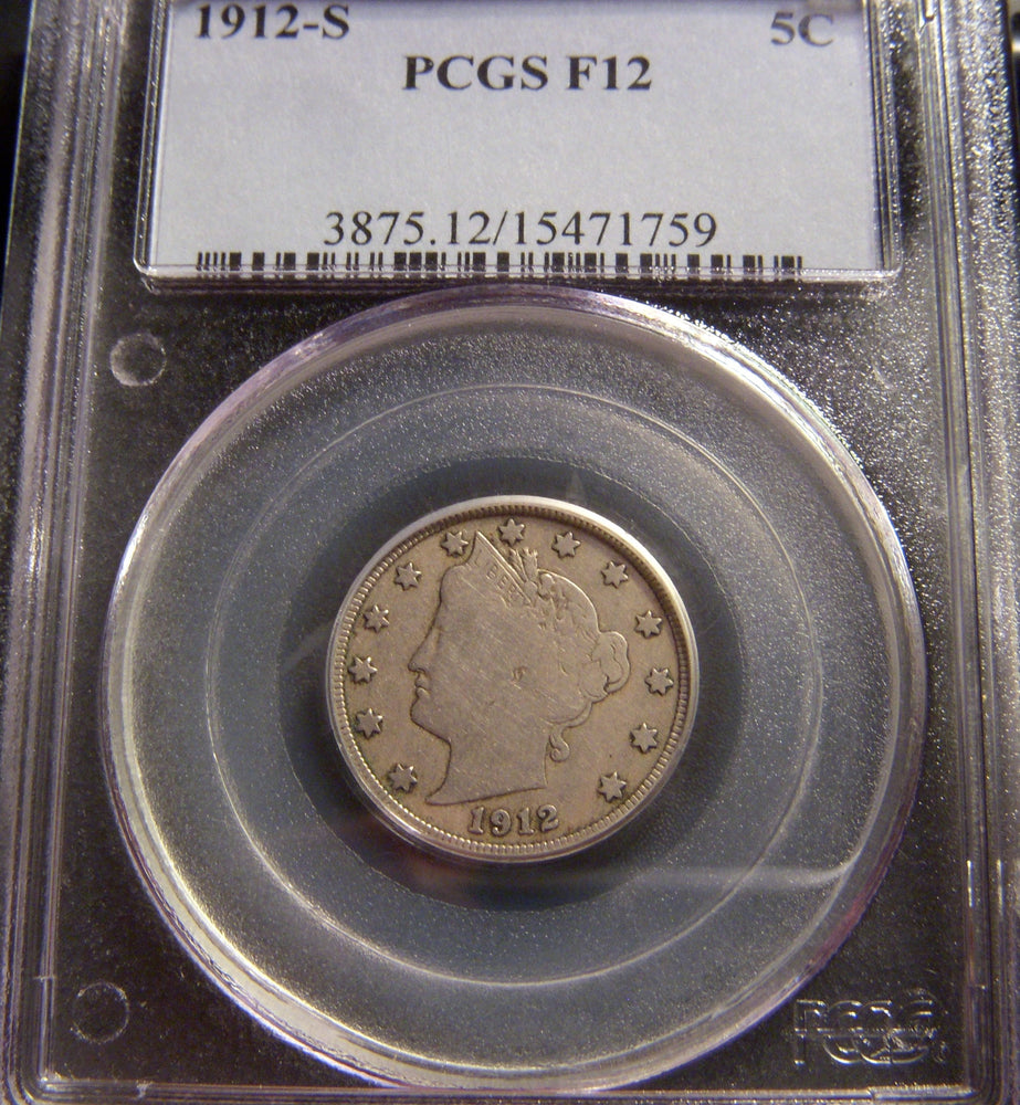 1912-S Liberty Nickel - PCGS F12